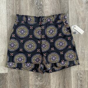 Maeve Black Medallion Print Shorts
